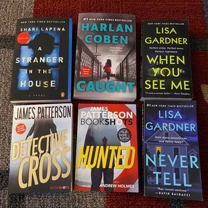 6 Mystery/Suspense Books, Like new!